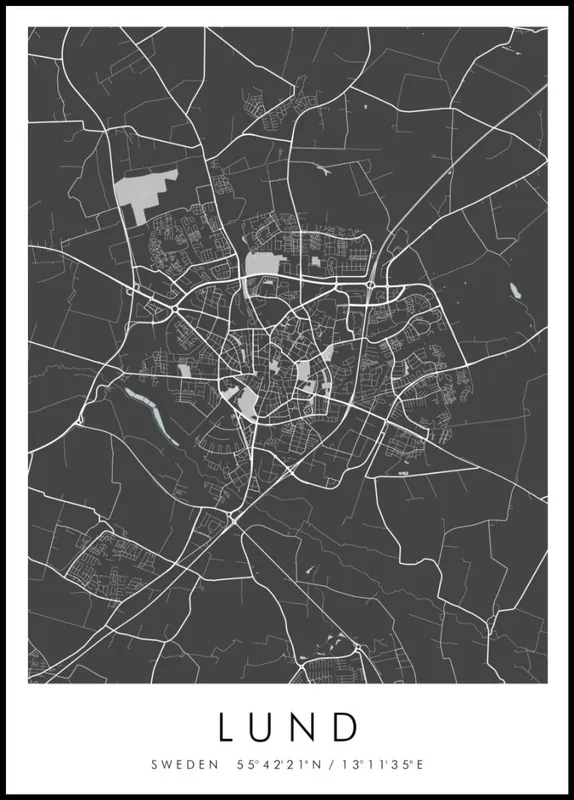 Map of Lund Poster nr.2 Begrenztes Angebot