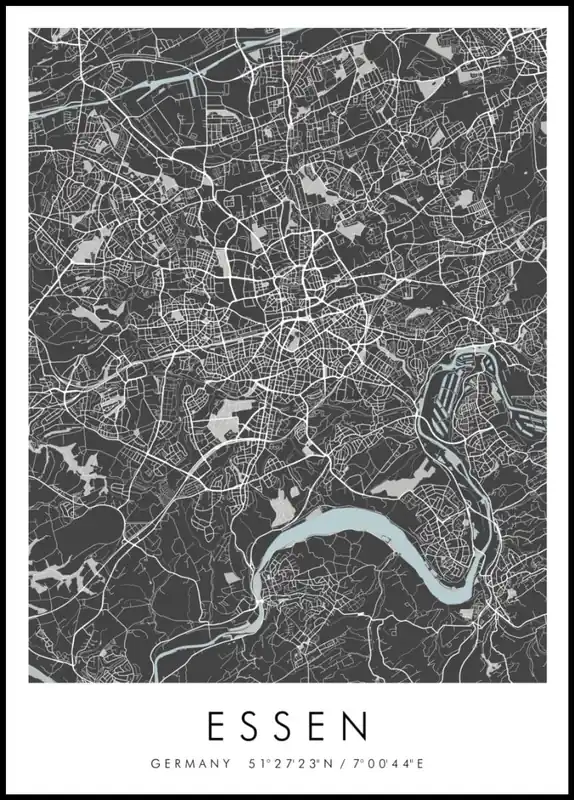 Garantierte Lieferung Map of Essen Poster nr.2