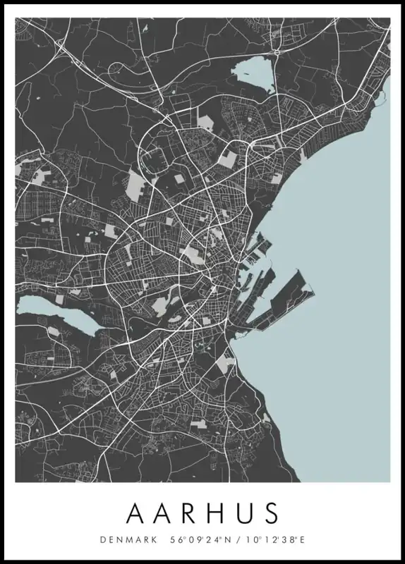 Map of Aarhus Poster nr.2 Preisreduziert