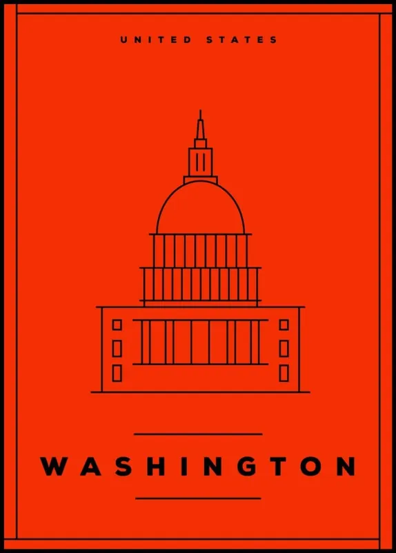 Washington Minimal City Poster Rabatt