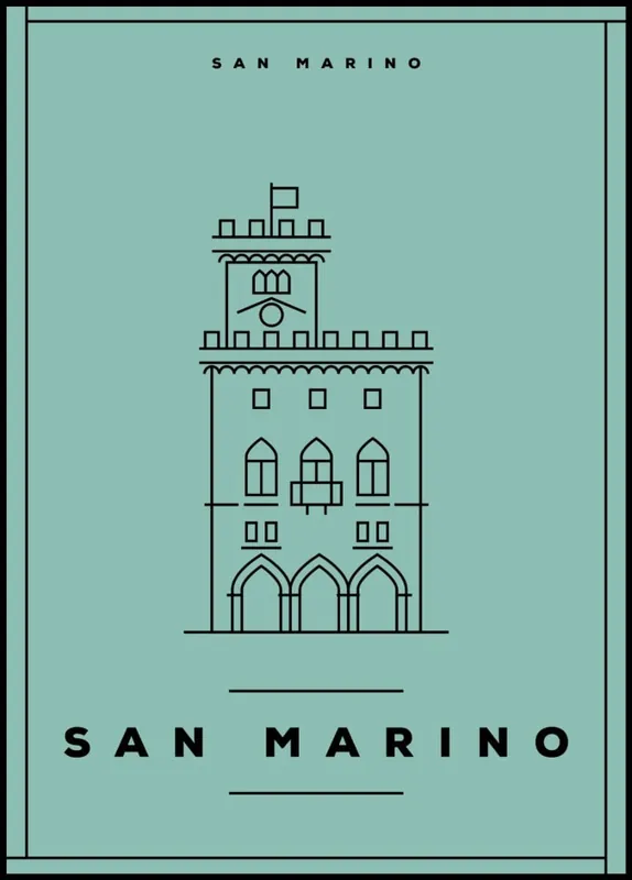 San Marino Minimal City Poster Neuheit