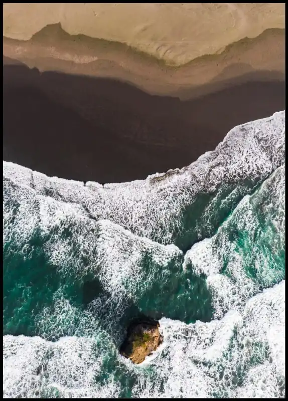 Aerial Photo Of The Coastline Poster Angebot