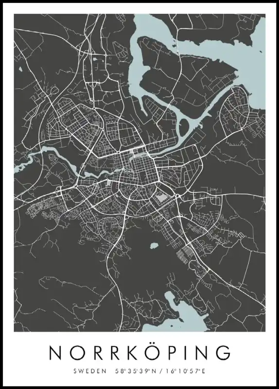 Bestpreis Map of Norrköping Poster nr.2