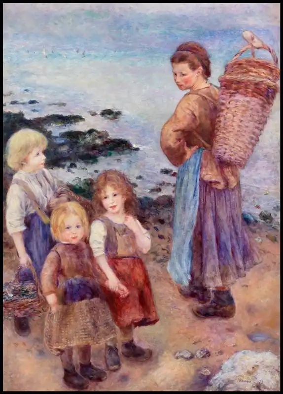 Mussel-Fishers at Berneval Poster Sichere Zahlung