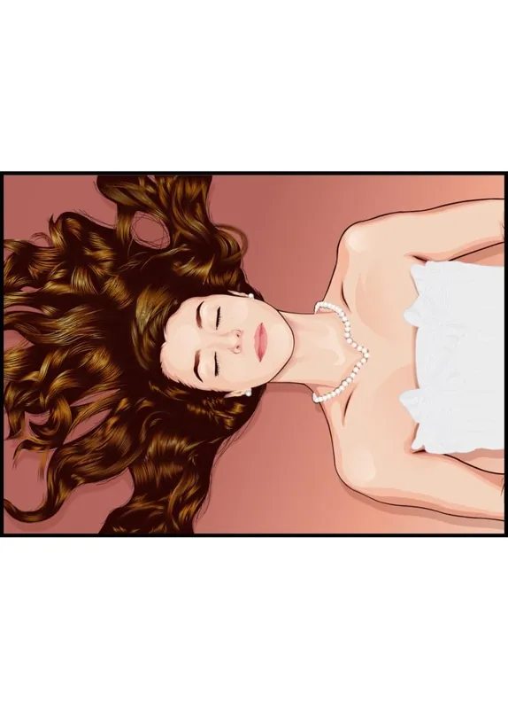 Super-Preis Woman With Spread Hair Illustration Poster