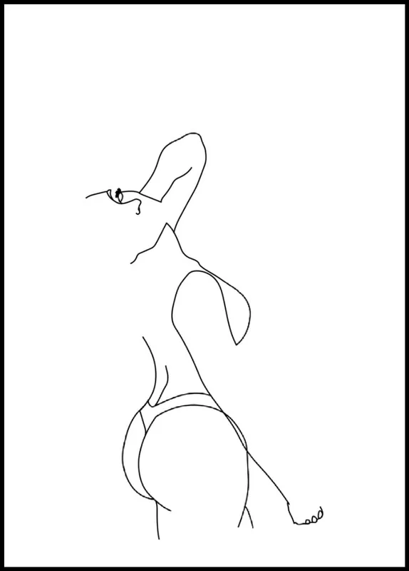 Female Body No 3 Pencil Sketch Poster Kracherpreis