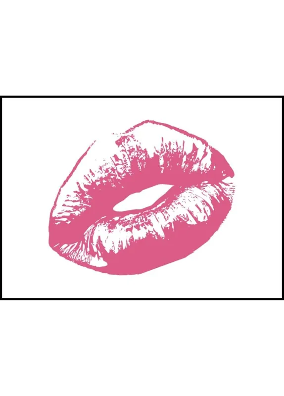 Zertifiziert Red Woman Lips Illustration Poster