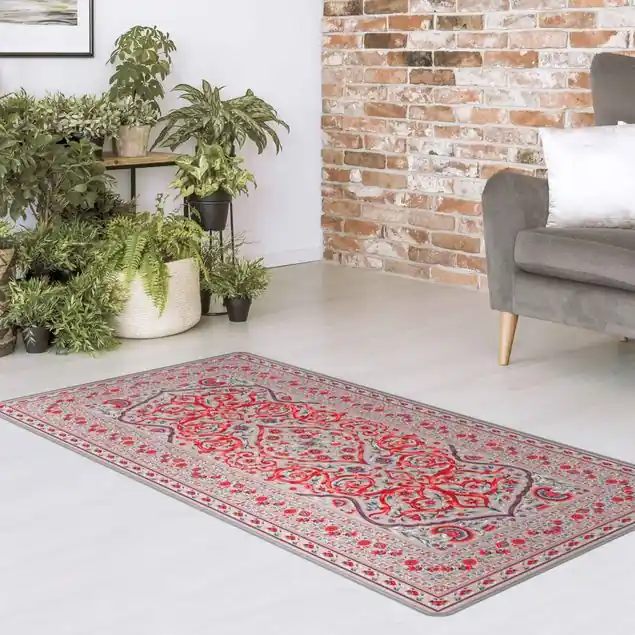 Prächtiger Ornamentteppich rosa Saisonangebot