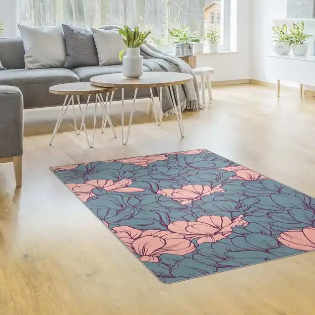 Angebot Magnolien Blütenmeer Altrosa und Petrol