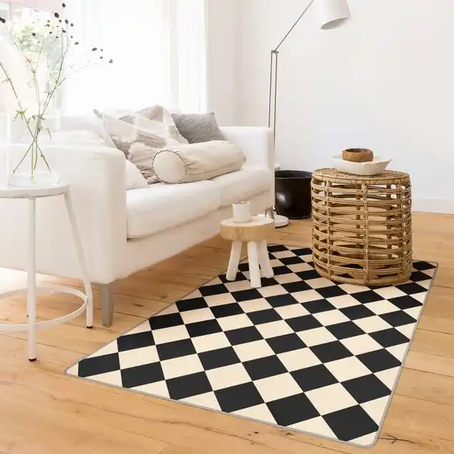 Jetzt Kaufen Geometrisches Muster gedrehtes Schachbrett Schwarz Beige