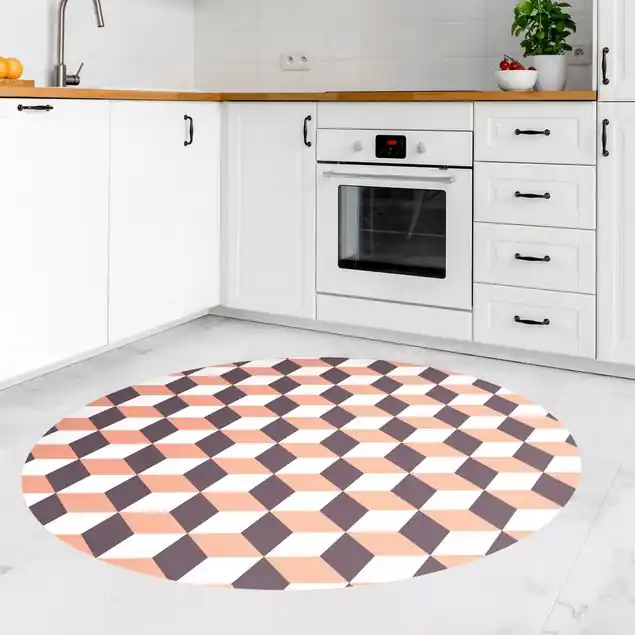 Neue Ware Geometrischer Fliesenmix Würfel Orange