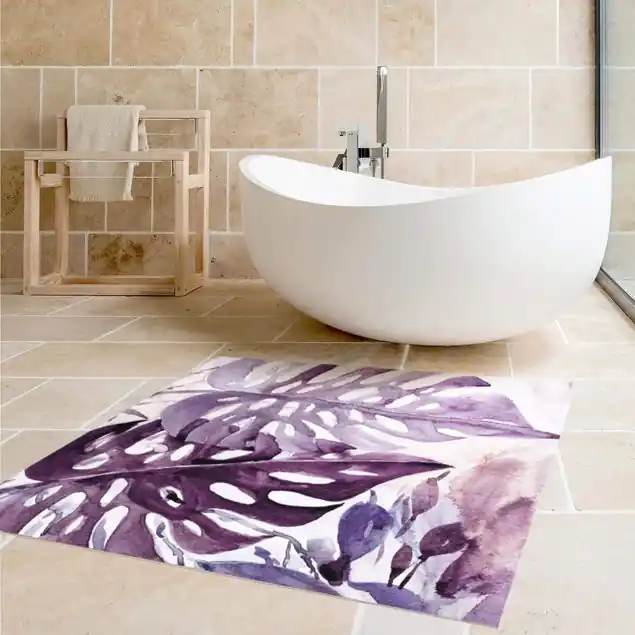 Neu Aquarell Tropische Blätter mit Monstera in Aubergine