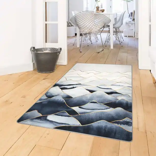 Aquarell Berge Weiß Gold Kracherpreis