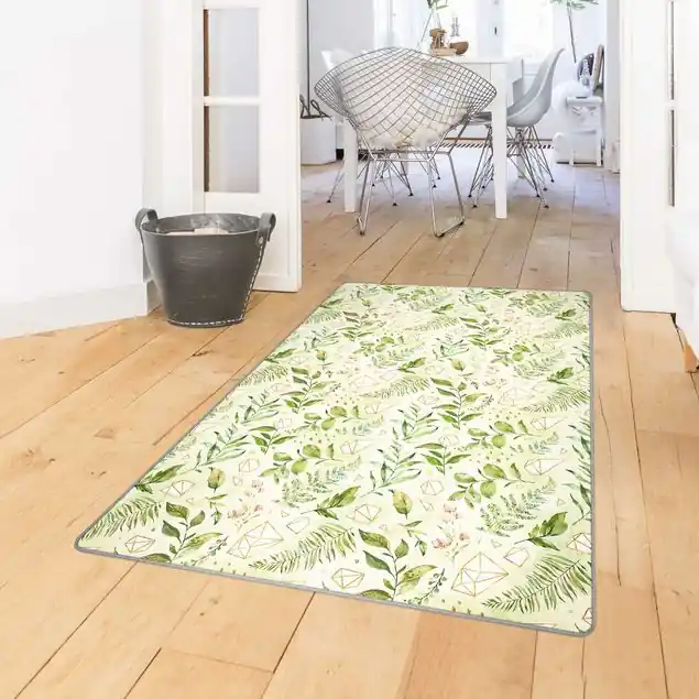 Geprüft Aquarellblätter mit goldenen Kristallen
