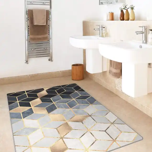Blau Weiß goldene Geometrie Neu Im Sortiment