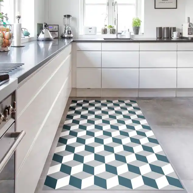 Geometrischer Fliesenmix Würfel Blaugrau Nur Für Kurze Zeit