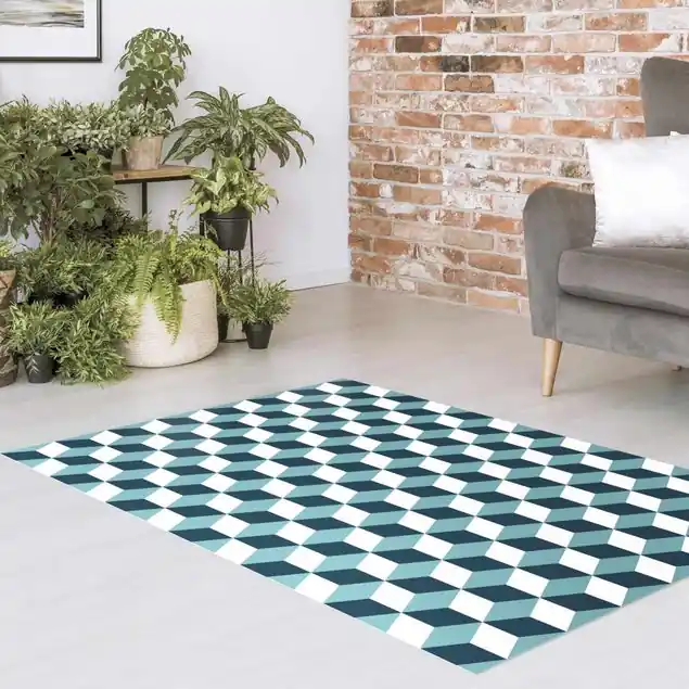 Geometrischer Fliesenmix Würfel Türkis Sonderangebot