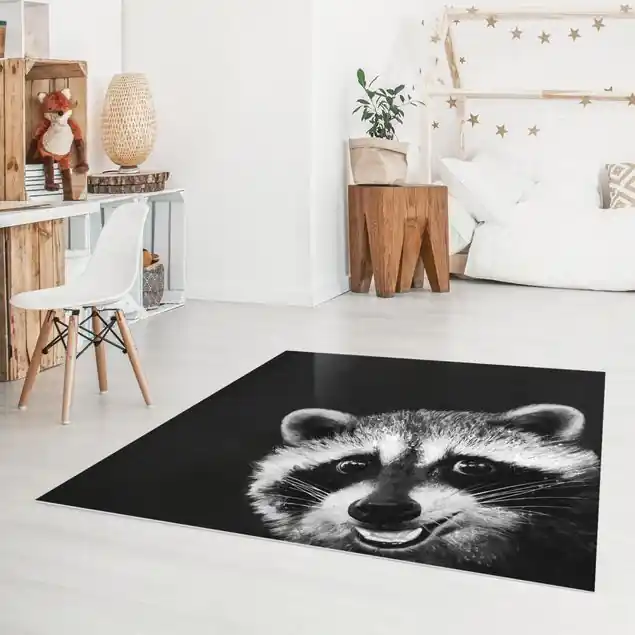 Illustration Waschbär Schwarz Weiß Malerei Markenware