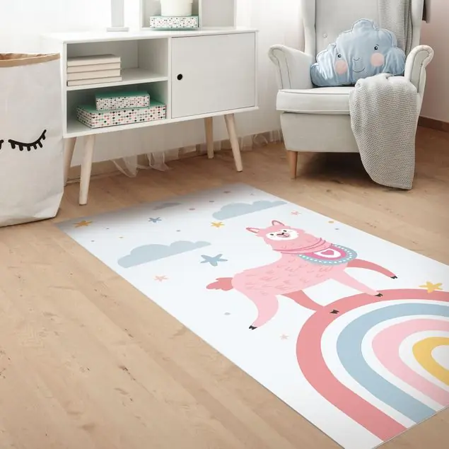 Meistverkauft Lama auf Regenbogen mit Sternen und Pünktchen