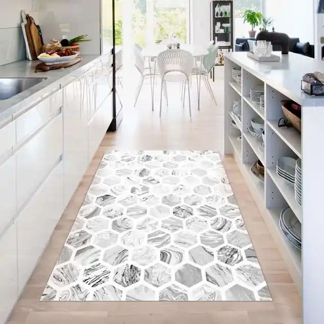 Marmor Hexagone in Graustufen Rabatt
