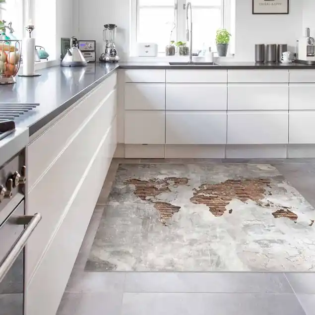 Must-Have Shabby Beton Backstein Weltkarte