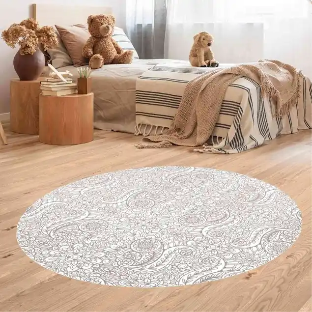 Detailliertes Jugendstilmuster in Graubeige Markenware