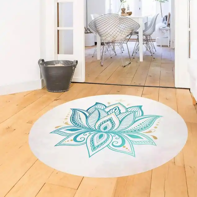 Lotus Illustration Mandala gold blau Saisonangebot