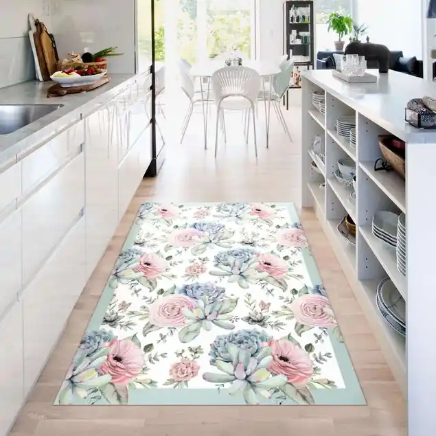 Saisonangebot Aquarell Blumenbouquet mit Sukkulenten und Rahmen