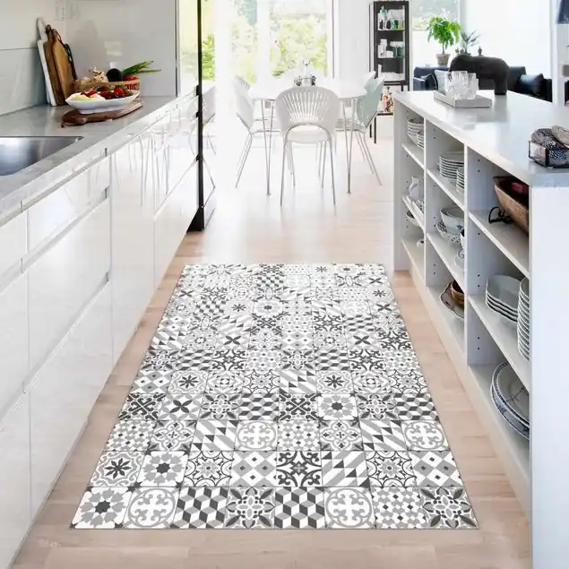 Geometrischer Fliesenmix Grau Expressversand
