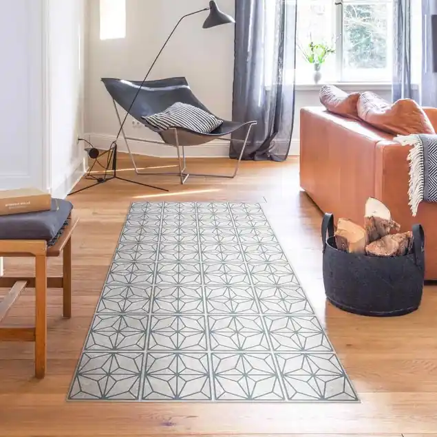 Sonderangebot Fliesenmuster Stern Geometrie graublau