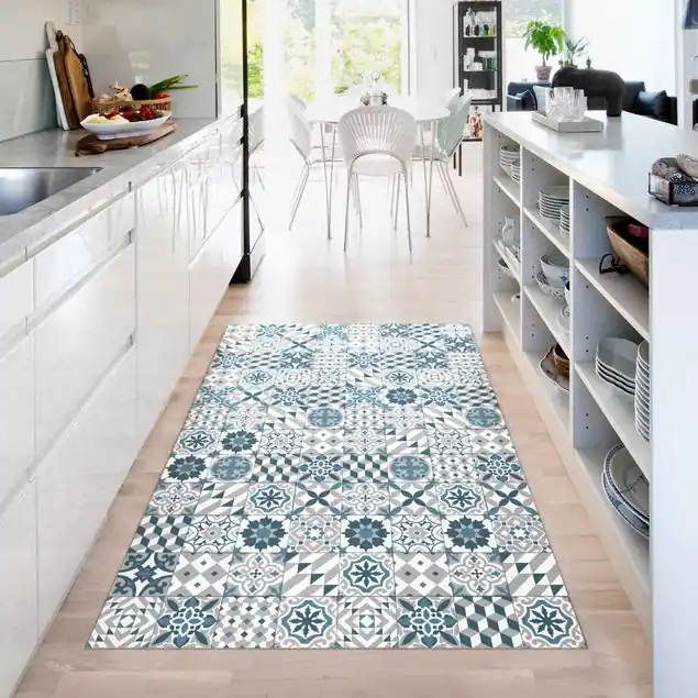 Neue Ware Geometrischer Fliesenmix Blaugrau