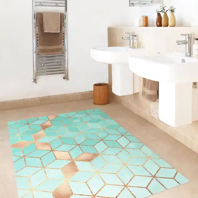 Angebot Türkis Weiß goldene Geometrie