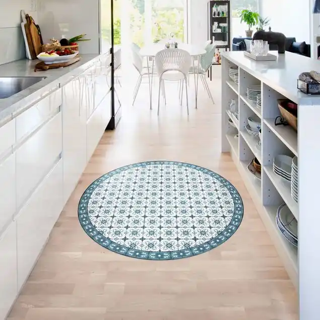 Geometrischer Fliesenmix Blume Blaugrau Nur Für Kurze Zeit