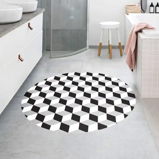 Geometrischer Fliesenmix Würfel Schwarz Knallerangebot