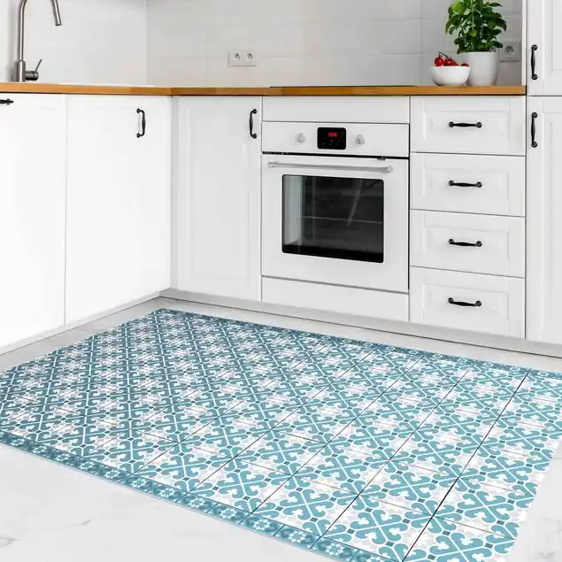Begrenztes Angebot Geometrischer Fliesenmix Herzen Blaugrau
