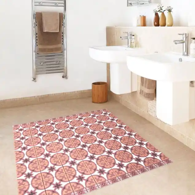Geometrischer Fliesenmix Kreise Orange Markenware