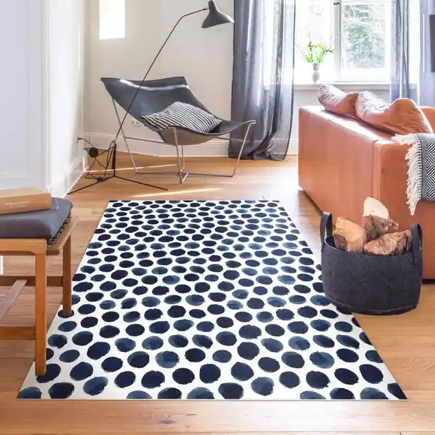Angebot Große Aquarell Polkadots in Indigo