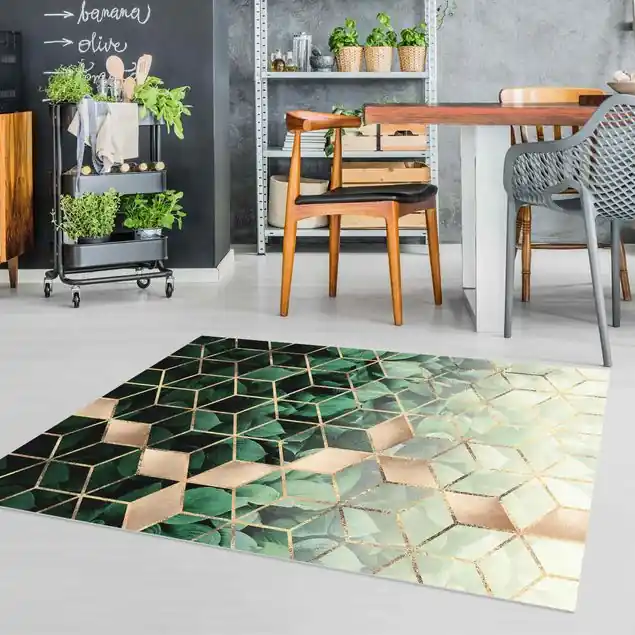 Neu Grüne Blätter goldene Geometrie
