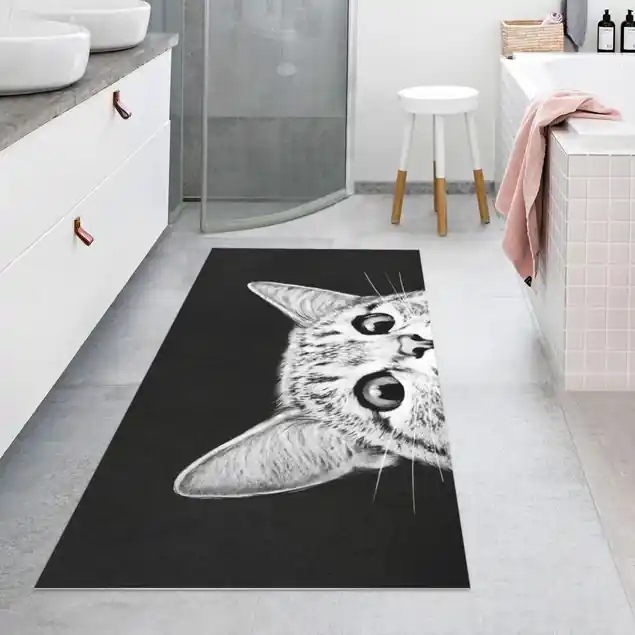 Aktuell Illustration Katze Schwarz Weiß Zeichnung