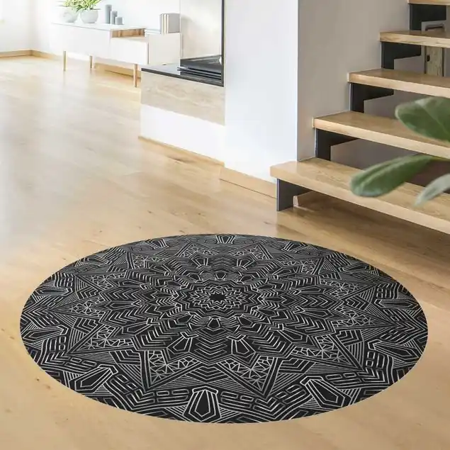 Kostenfreie Lieferung Mandala Stern Muster silber schwarz