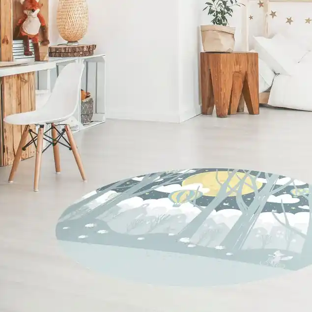 Bestpreis Mond mit Bäumen und Häusern