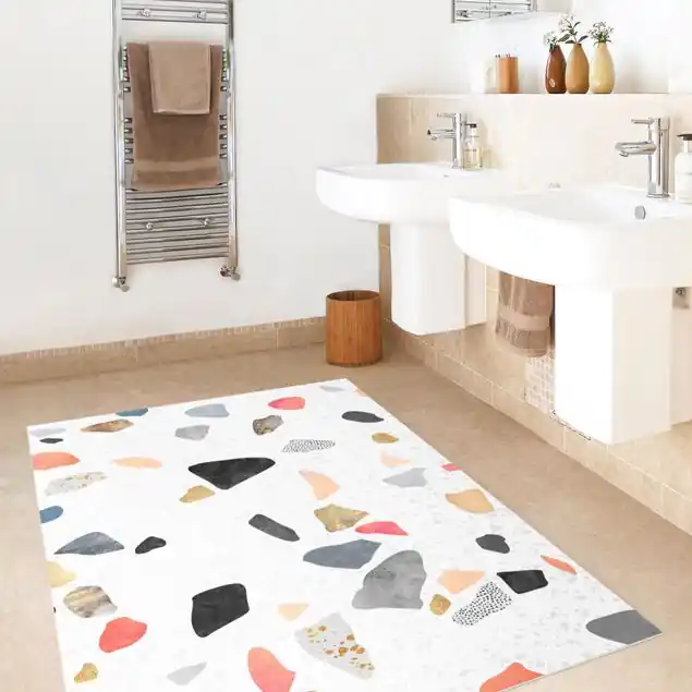 Versand Am Gleichen Tag Weißer Terrazzo mit Goldsteinchen