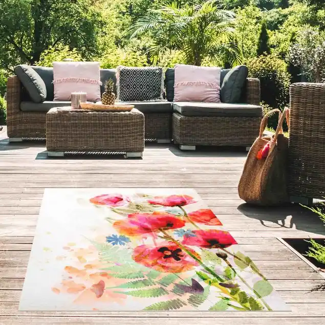 Aquarell Blumen Mohn Echt