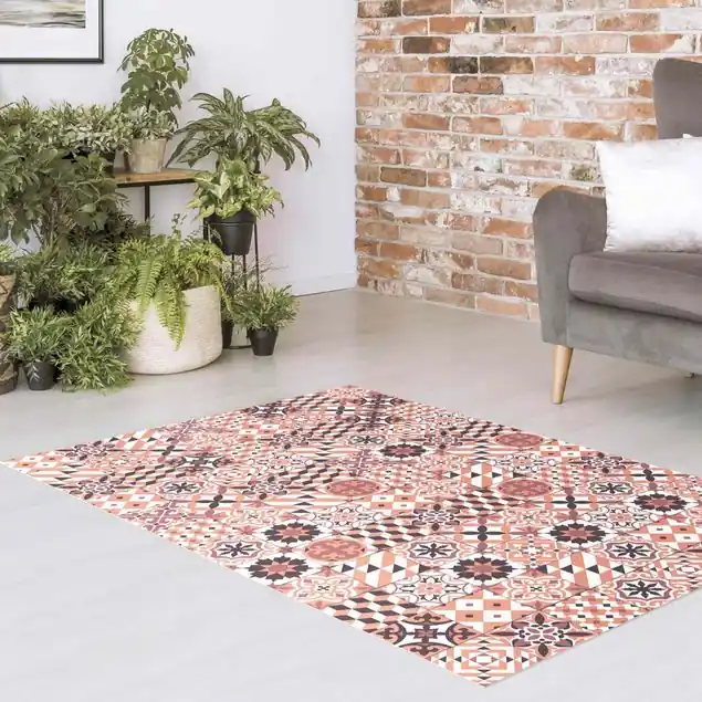 Geometrischer Fliesenmix Orange Saisonangebot