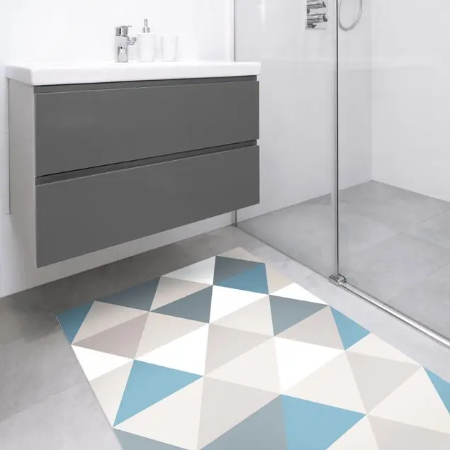 Geometrisches Muster gekippte Dreiecke Blau Sofort Bestellen