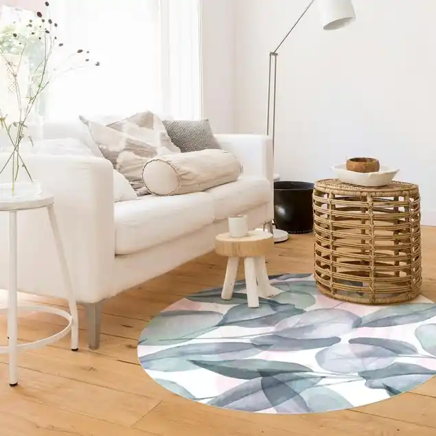 Blaue und Rosane Eukalyptus Aquarellblätter Neu Im Sortiment