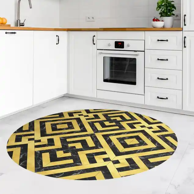 Geometrischer Fliesenmix Art Deco Gold Schwarzer Marmor Kostenfreie Lieferung