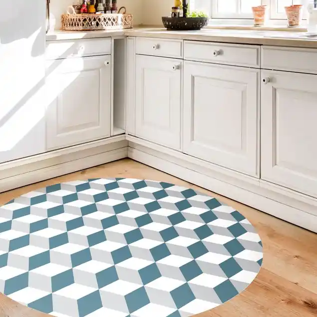 Geometrischer Fliesenmix Würfel Blaugrau Neue Ware