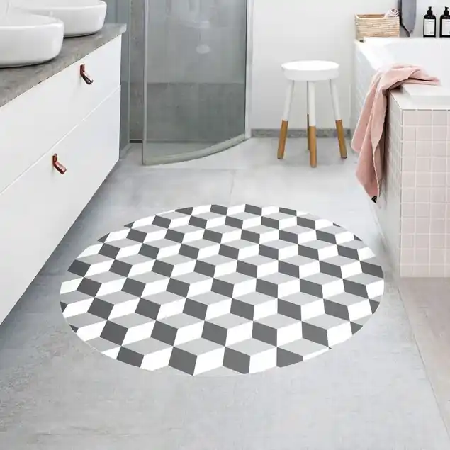 Geometrischer Fliesenmix Würfel Grau Rabatt
