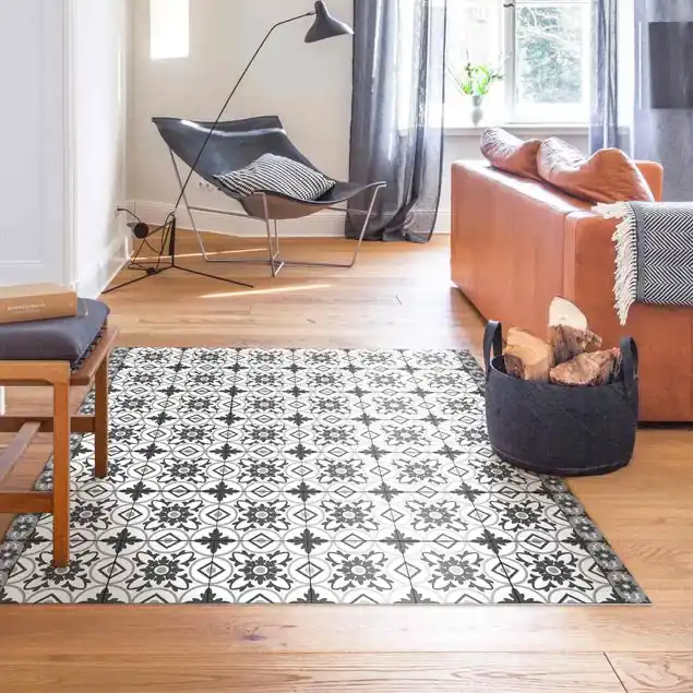 Letzte Chance Geometrischer Fliesenmix Blume Grau